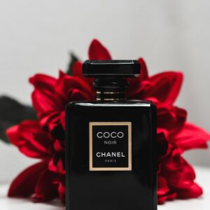 Black and gold perfume bottle